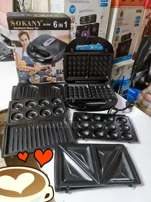 Sokany 6 in 1 Sandwich Maker Detachable Non Stick Plates