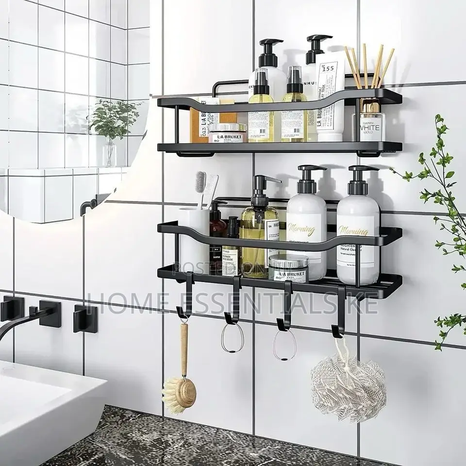 2pcs Set Shower Caddy Shelf/Bathroom Organizer/Kitchen Shelf
