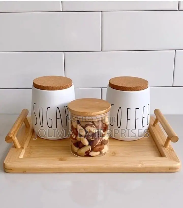 Bamboo Serving Tray With Bamboo Handles