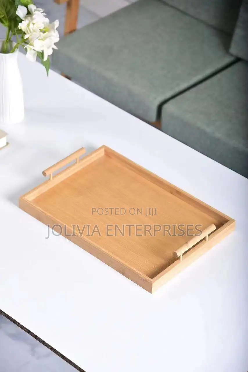 Bamboo Serving Tray With Bamboo Handles