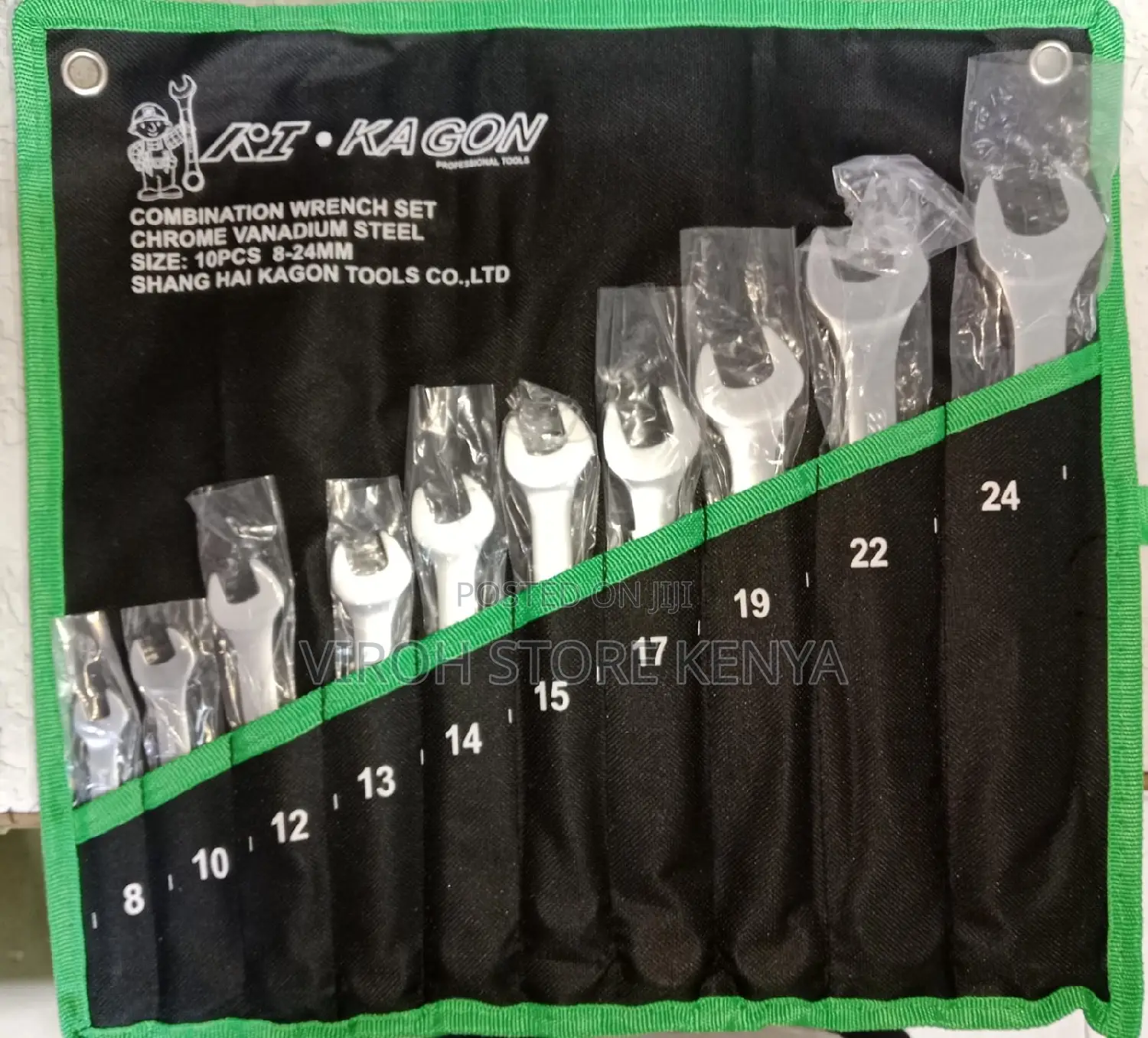 10 PCS Combination Wrech Set - Chrome Vanadium 8-24mm Set