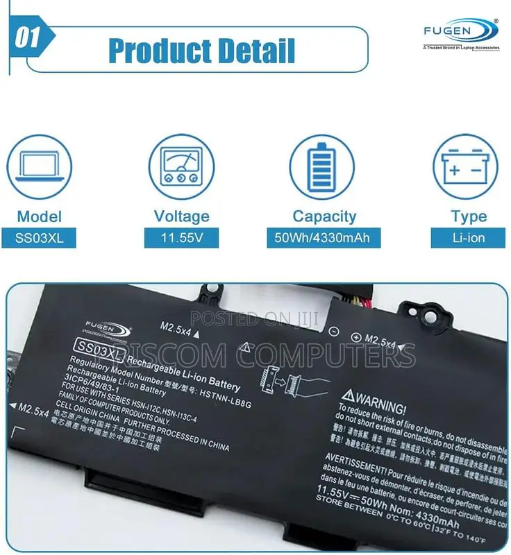 HSTNN-Lb8g HSTNN-Ib8c HP 830 G6, 840 G6 Laptop Battery