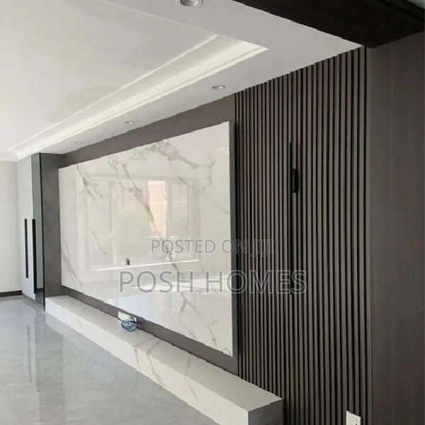 WPC Wall Panels With Marble Sheets for TV Area - main view