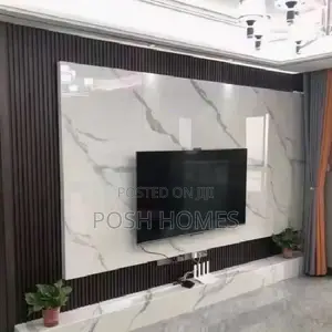 WPC Panels With Marble Sheets for TV Area