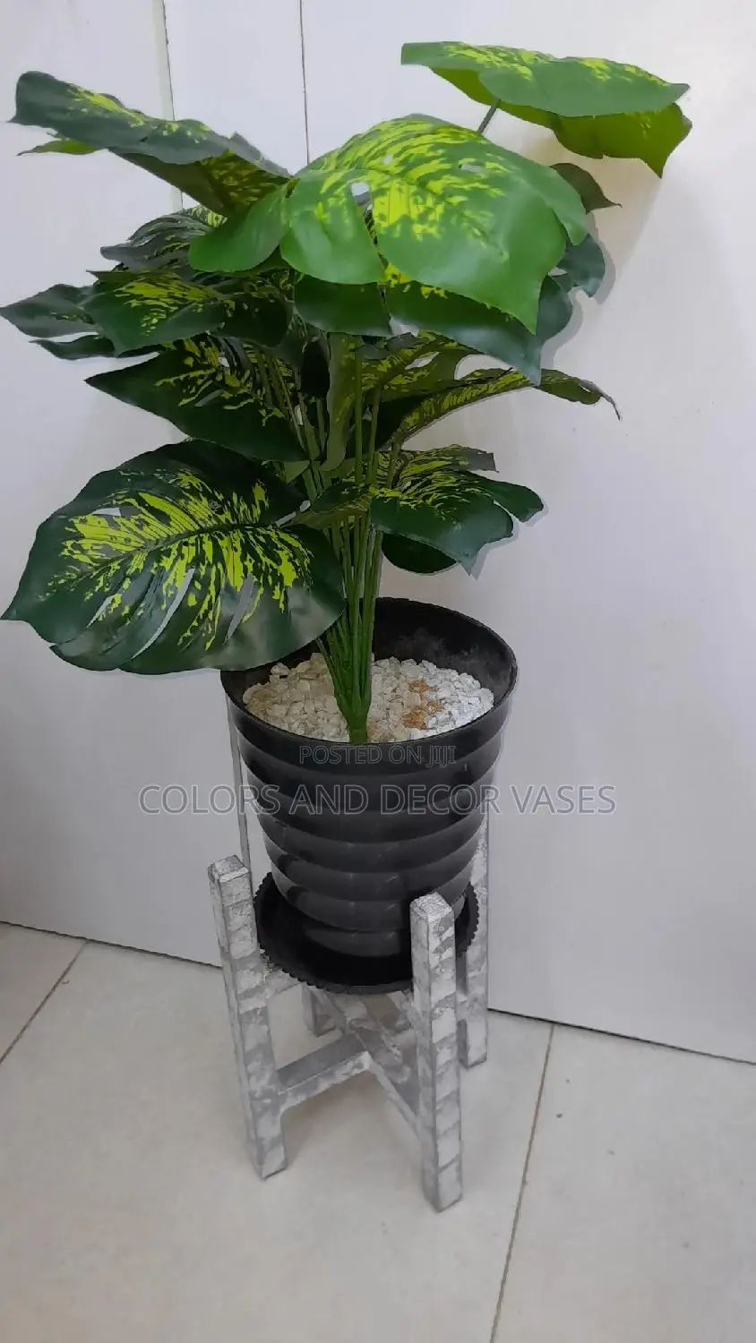Plant,Stand and Vase Plus Pebble Stones