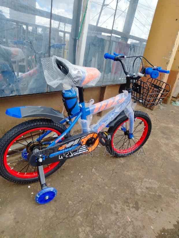 Size 16"Blue Bike for Kids With Adjustable Seat - main view