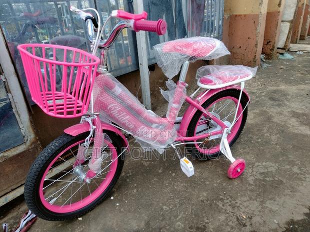Size 16"Kids Bike With Adjustable Seat Pink in Color