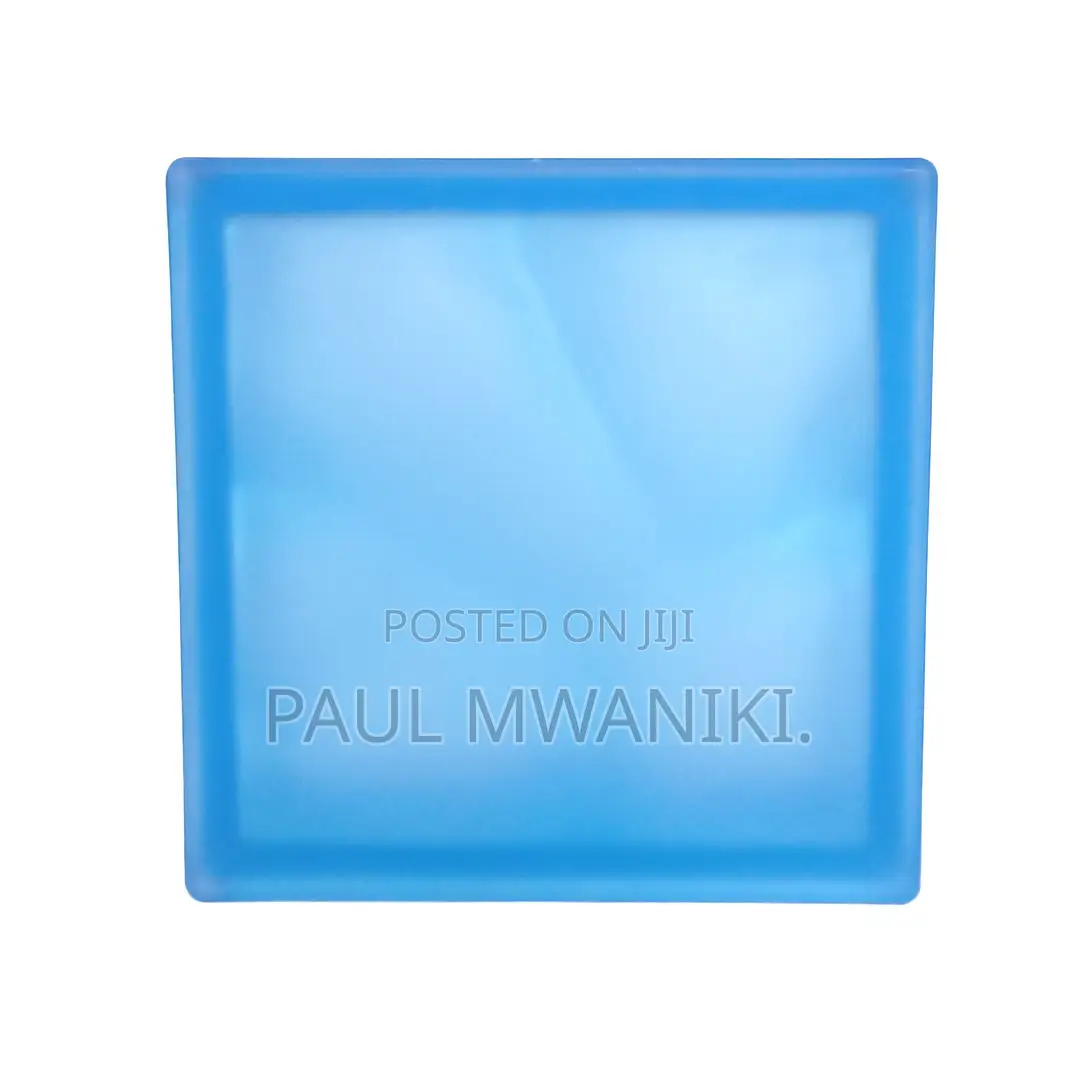 Misty Cloudy Blue Glass Blocks