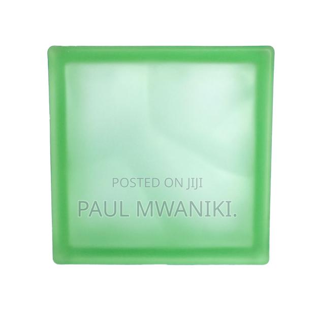 Misty Cloudy Green Glass Blocks.