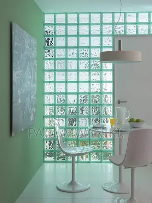 Cloudy Green Glass Blocks.