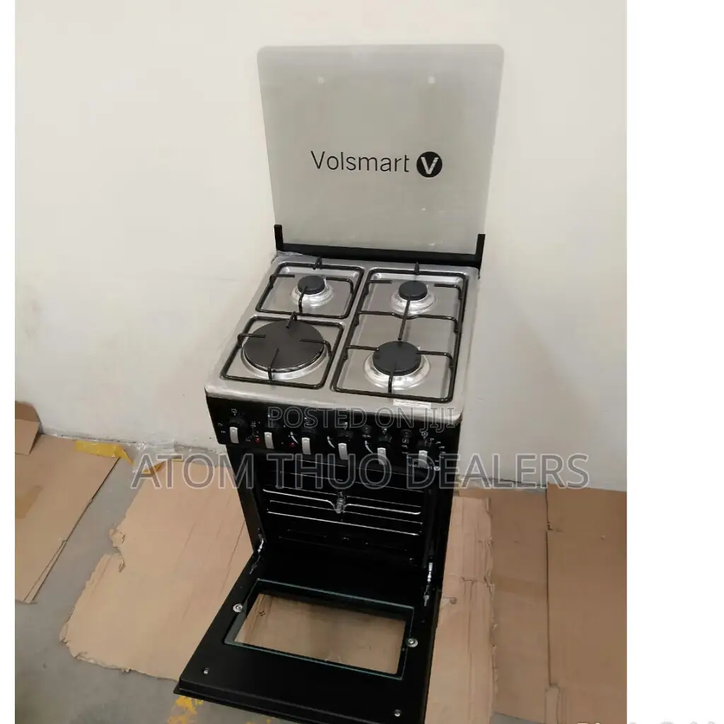 Black 3+1 Volsmart Standing Cooker With Electric Oven