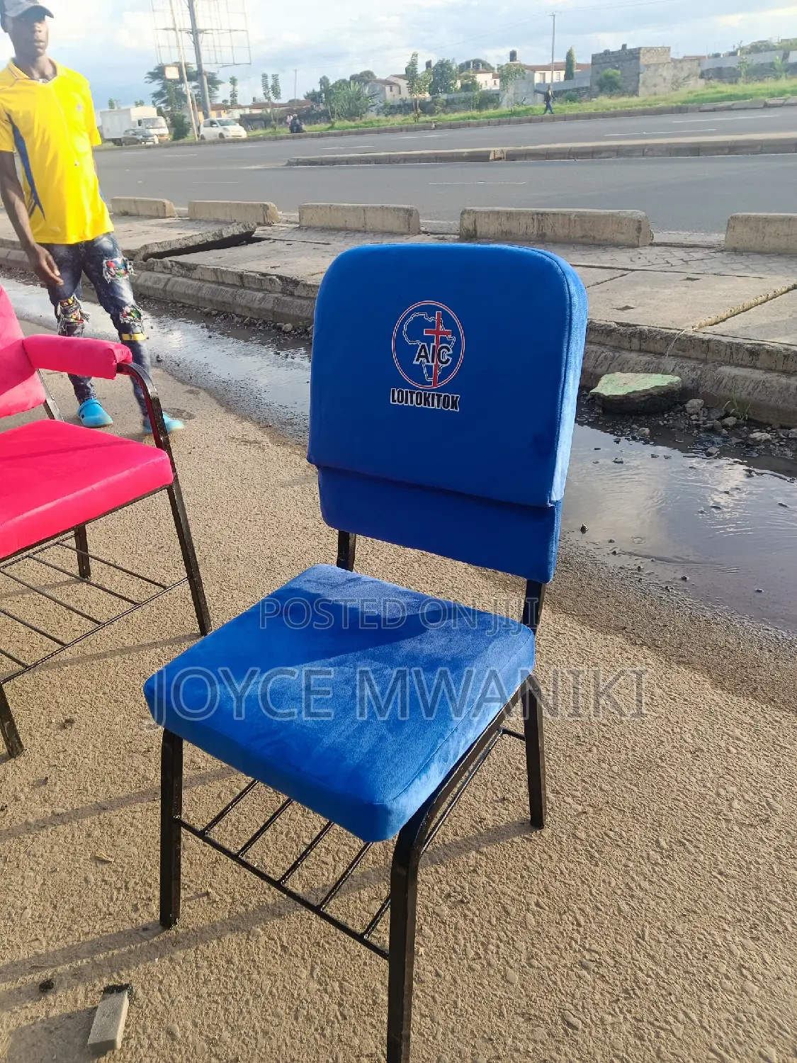 Church Chair, Blue With Logo 