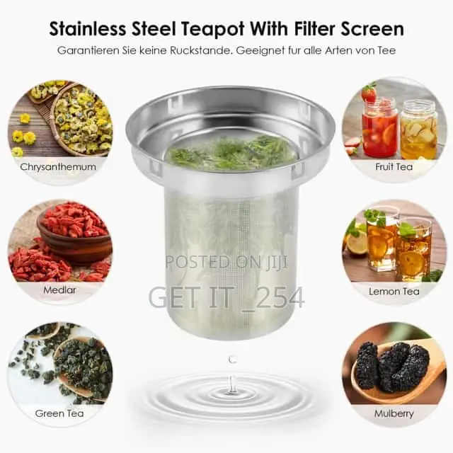 *Quality Stainless Steel Infusion Teapot With Sieve.