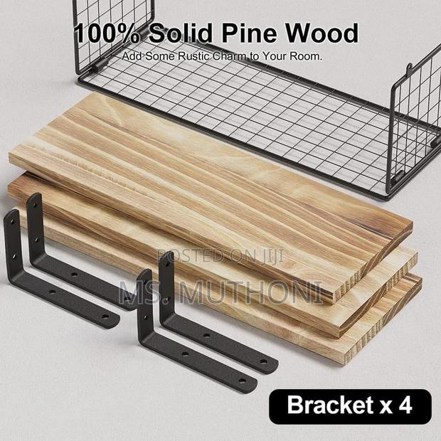 40 Cm Solid Pine Wood Bathroom Floating Shelves - thumbnail 2