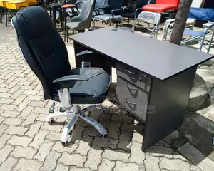1.2 MTRS Gray Office Desk Plus Executive Officer Chair