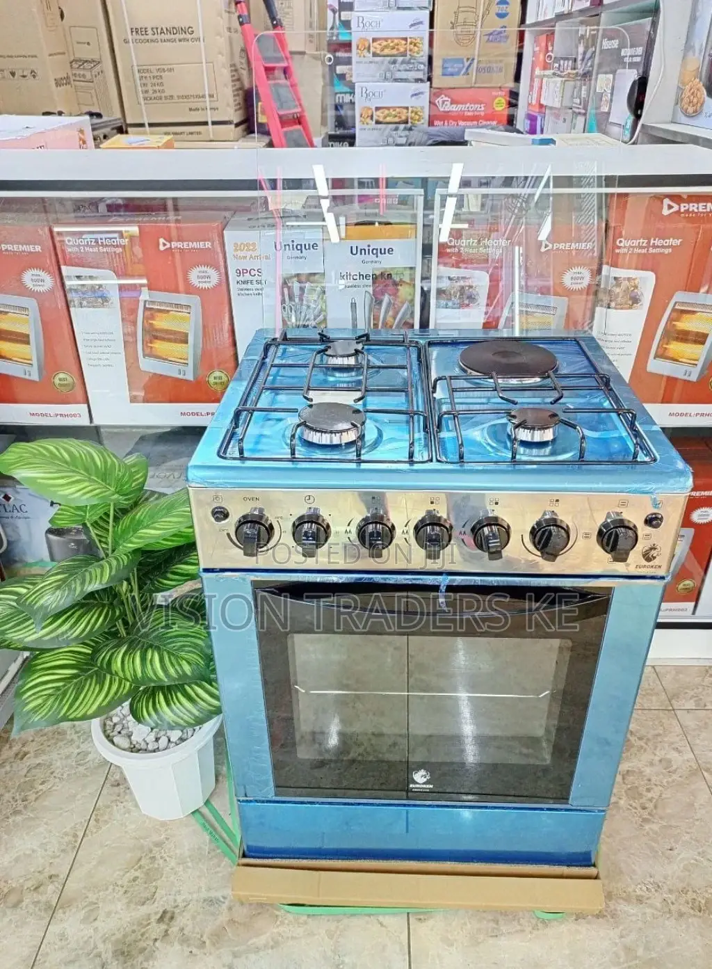 Eurochef 60*60 3g+1e Standing Cooker With Electric Oven