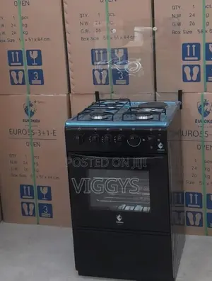 Black Standing Cooker 3+1 Electric Oven