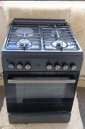 BJS 60X60 3-Gas+1e With Electric Turbo-Fan Oven_ Grey