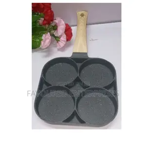 4-Hole Omelet Pan for Burger Eggs Ham Pancake Maker Frying
