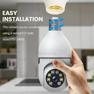 `Wifi Light Bulb Camera, Night Vision Home Security Camera-