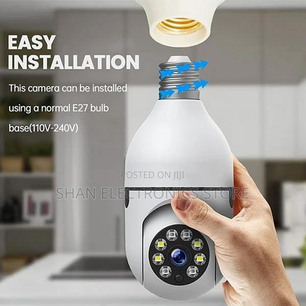 `Wifi Light Bulb Camera, Night Vision Home Security Camera-