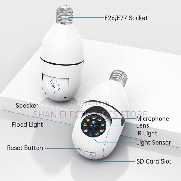 Surveillance Colorful Night Vision Home CCTV Camera Bulb 2mp