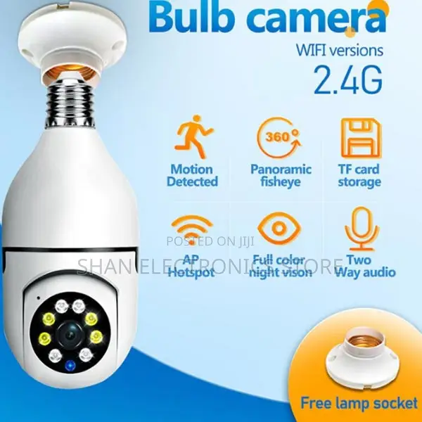 Wireless Wifi Light Bulb Camerasecurity Camera,360 Panoramic