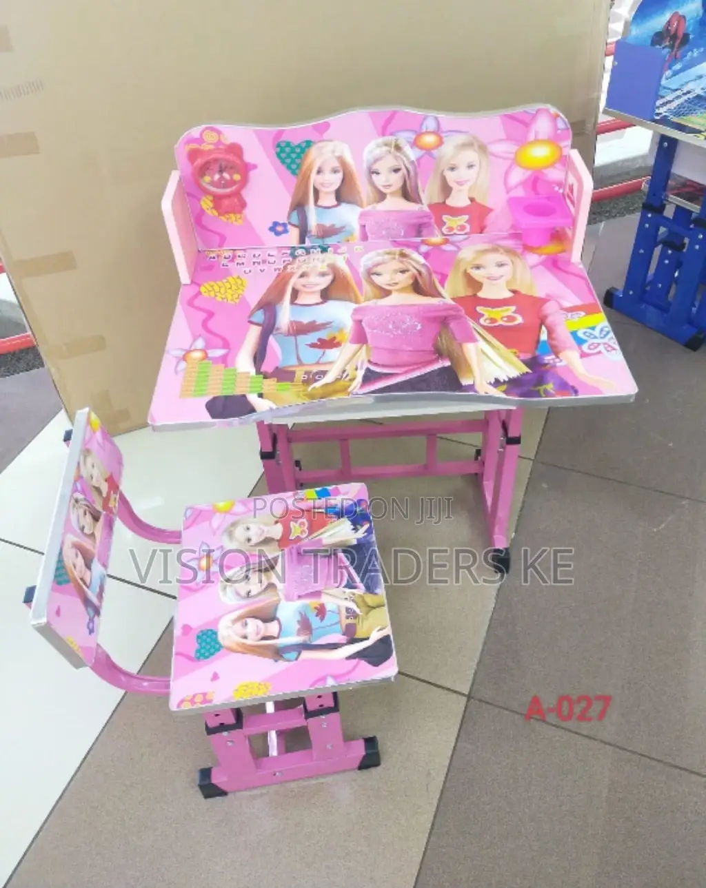 Pink Adjustable Kids Study Table Desk