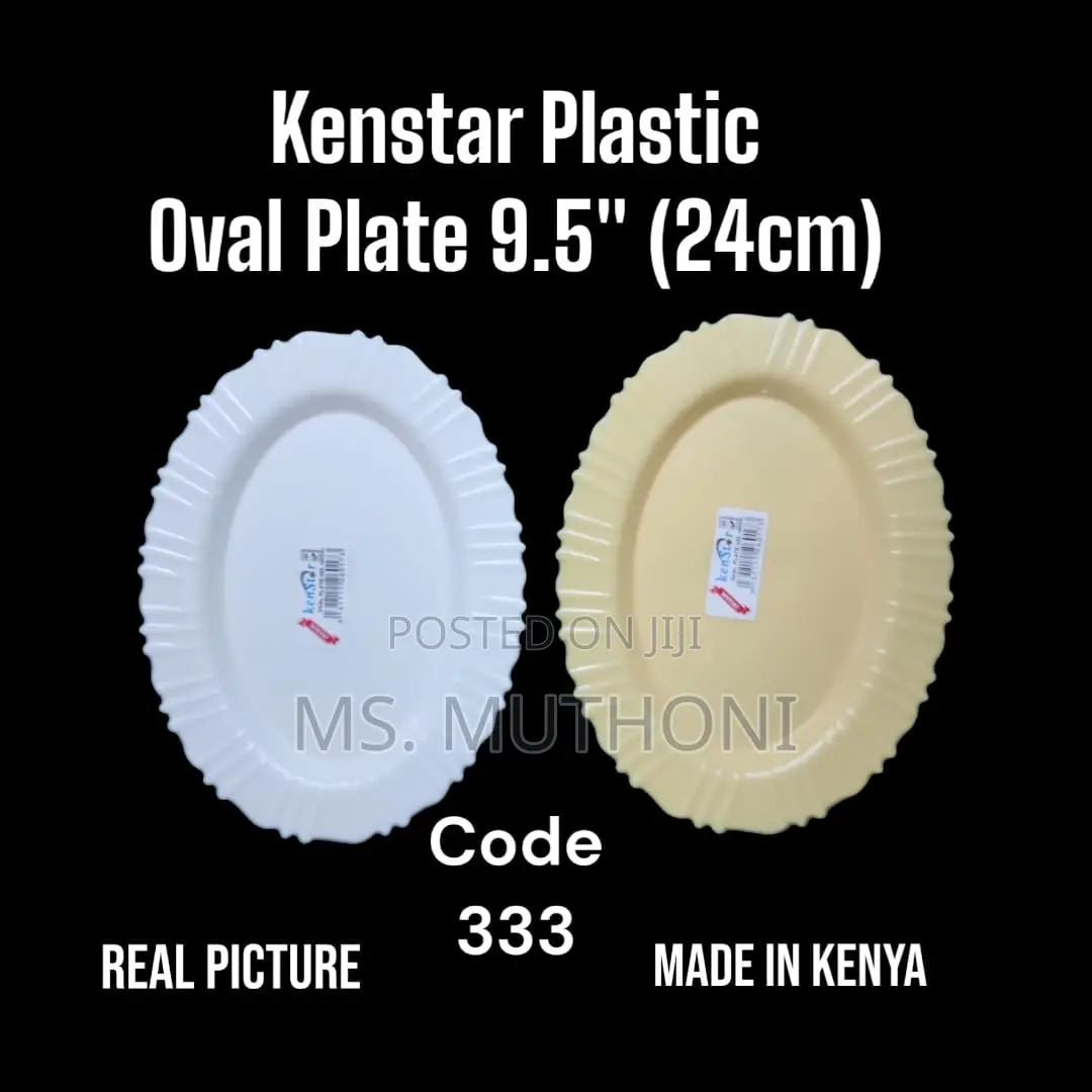No333 Kenstar 6 Pieces Plastic Oval Plate 9.5"