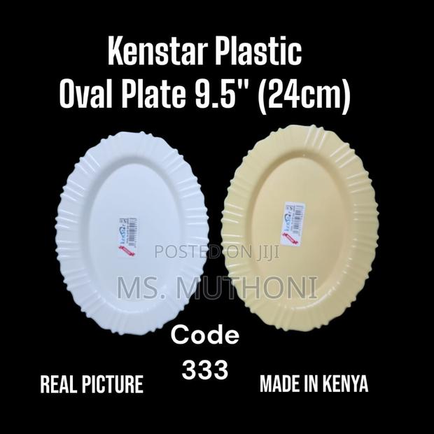 No333 Kenstar 6 Pieces Plastic Oval Plate 9.5"