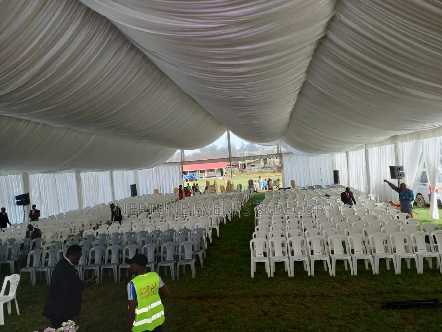 Tents, Chairs, Tables, Cocktail Tables,Stage and Lighting