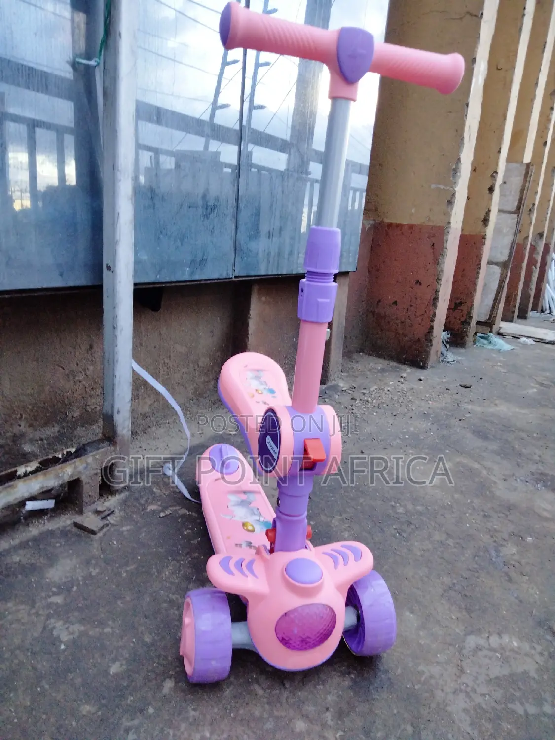 2 in 1 Pink Foldable and Adjustable Scooter for Kids