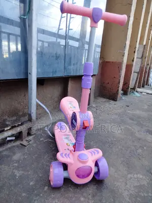2 in 1 Pink Foldable and Adjustable Scooter for Kids
