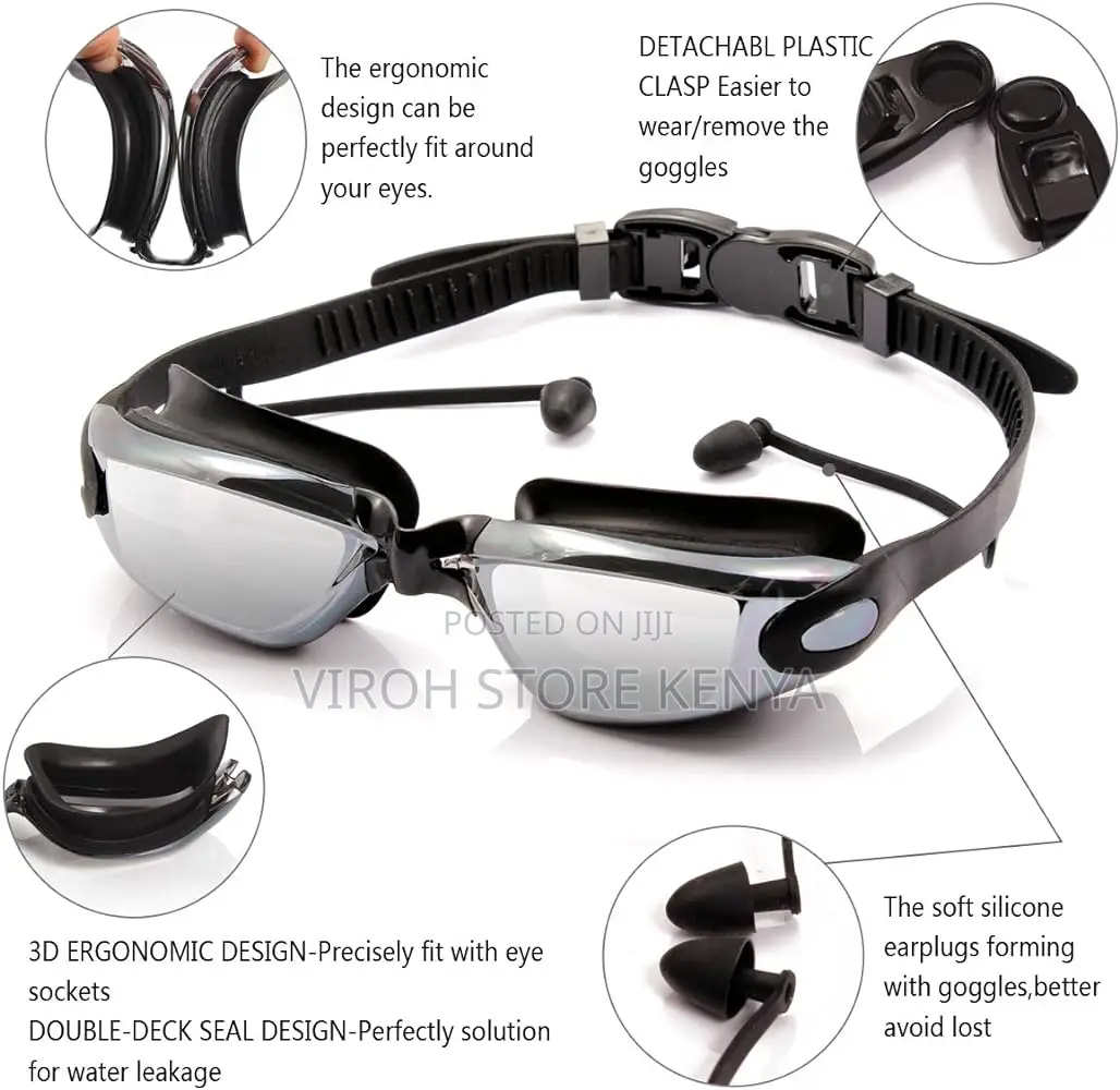 Silicone Swimming Goggles Adult Waterproof - UV Protection