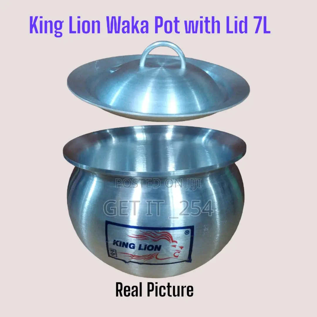 419836 King Lion Aluminum Waka Pot With Lid Approx 7ltrs