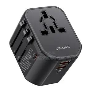 USAMS T62 Universal Travel Adapter 65W Dual USB Type-C
