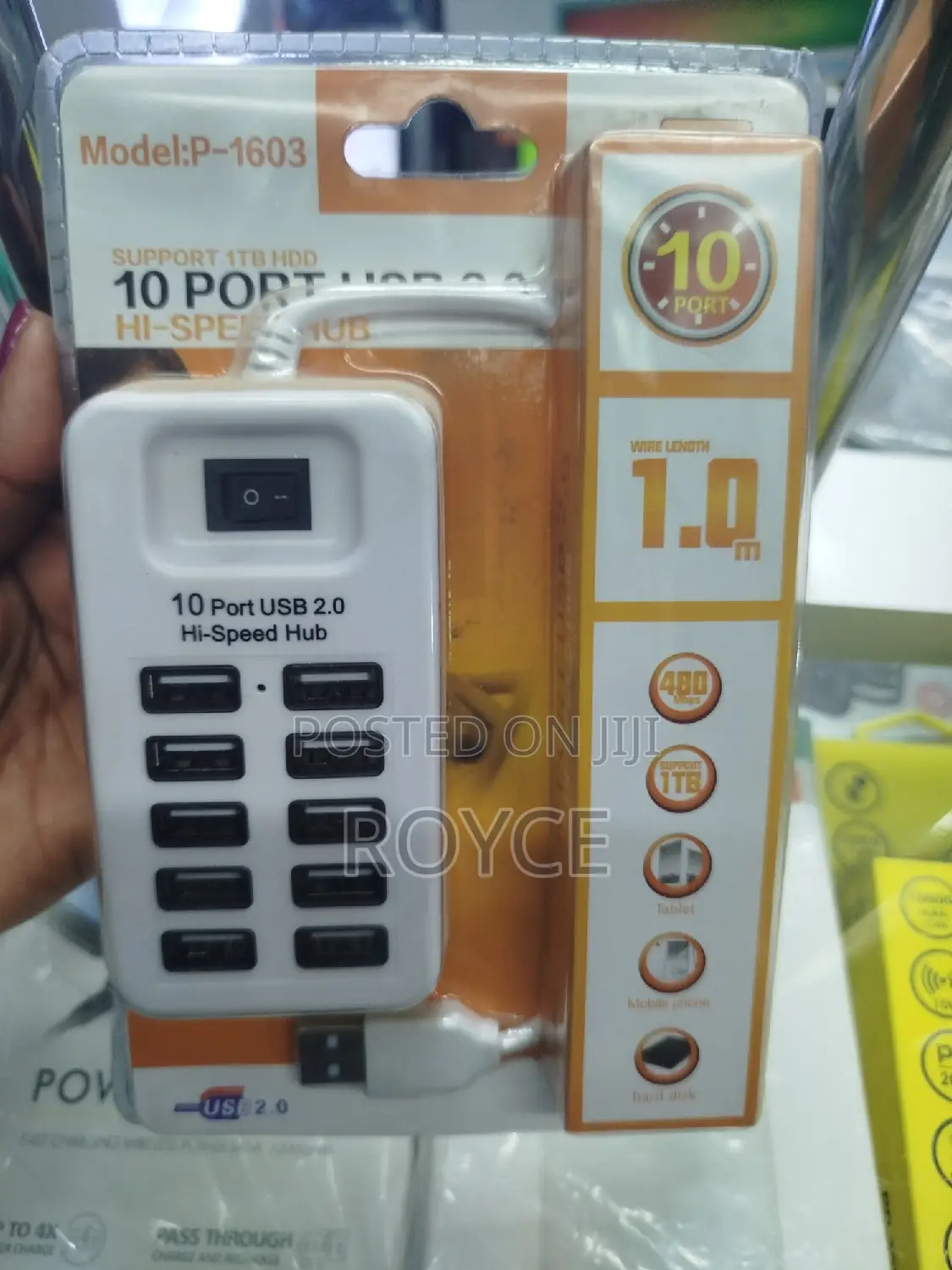 10 Port USB 2.0 Hi-Speed Hub
