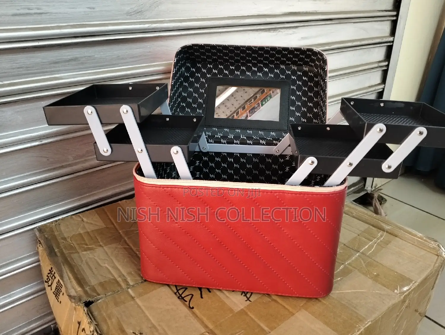 Maroon Pink Make Up Box