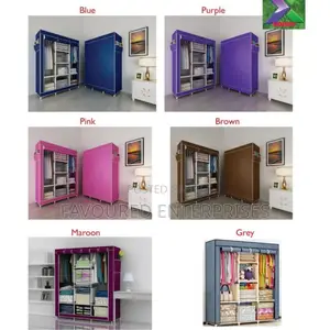 HOMMY Portable Wardrobe 3 Column - Grey Cover