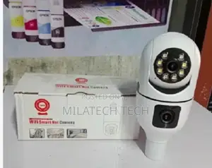Wifi Bulb Smart Nanny Cam With 2 Lens Dual Lens Cam