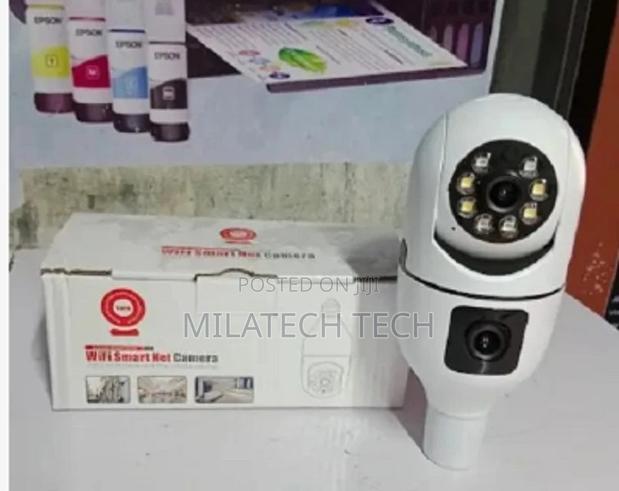 Wifi Bulb Smart Nanny Cam With 2 Lens Dual Lens Cam