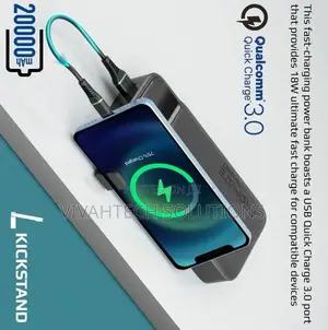 Promate 20000mah Slim Power Bank With 20W USB-C