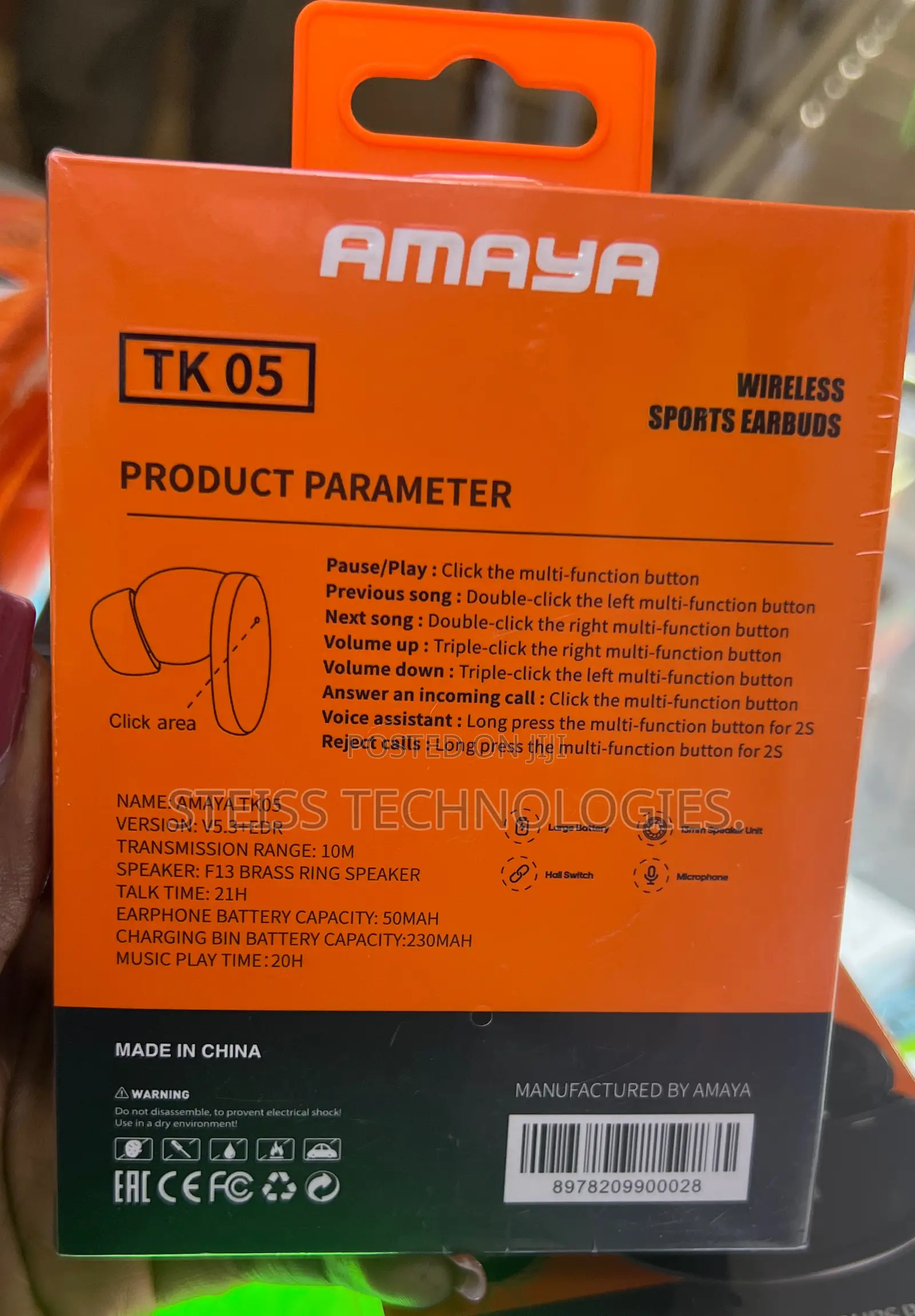 Amaya Wireless Sports Earbuds.
