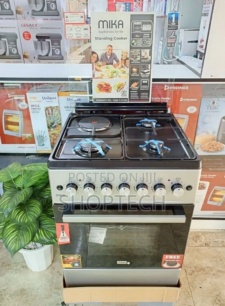 Mika 3G+1E 60*60 Standing Cooker With Electric Oven
