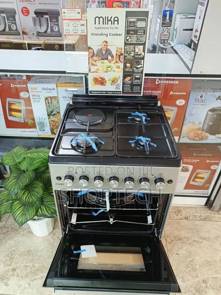 Mika 3G+1E 60*60 Standing Cooker With Electric Oven