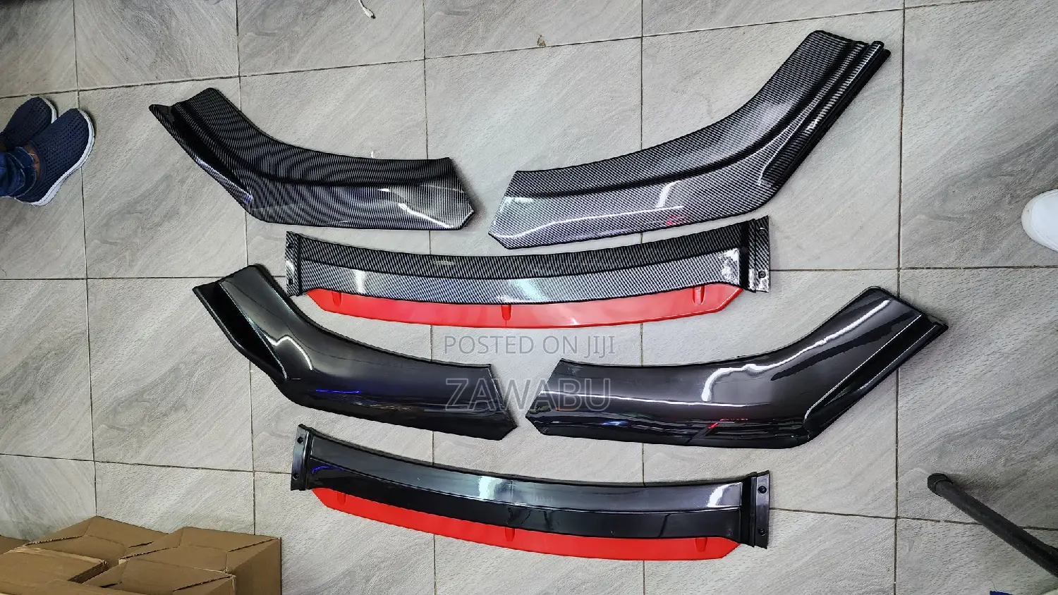 Front Universal Bumper Lips Black Carbon