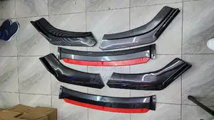 Front Universal Bumper Lips Black Carbon