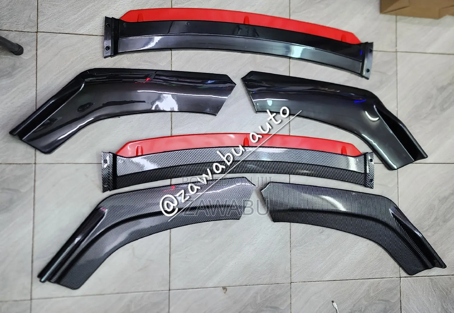 Front Universal Bumper Lips Black Carbon