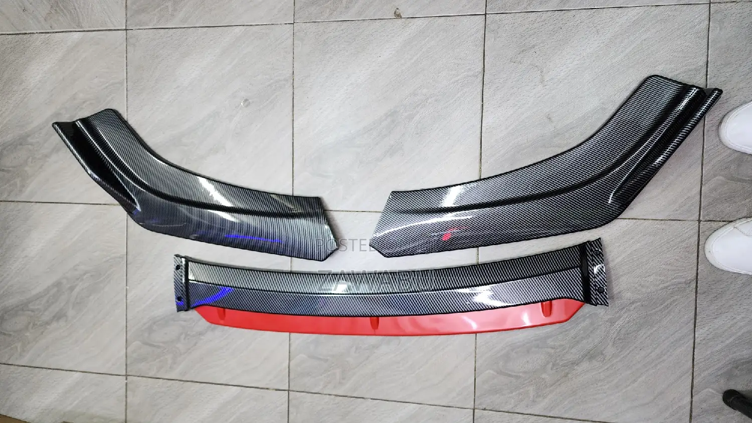 Front Universal Bumper Lips Black Carbon