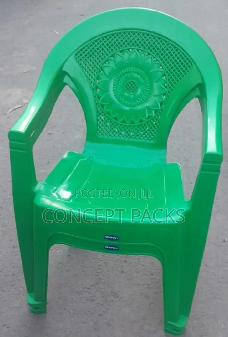 Safaricom Green Plastic Chair With Arms.